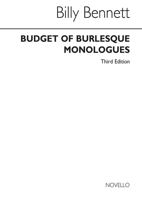 Billy Bennett Third Budget Of Burlesque Monologue