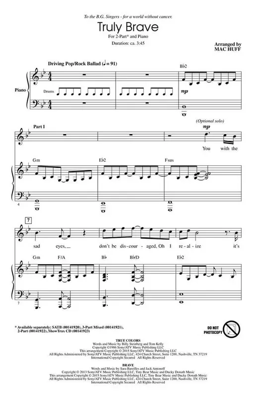 Billy Steinberg Truly Brave (Arr. Mac Huff) Frauenchor mit Begleitung