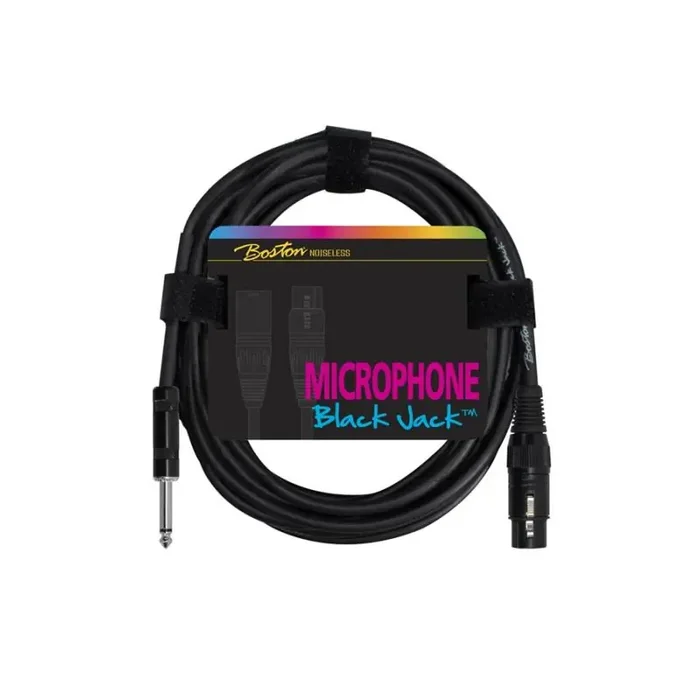 Black Jack microfoonkabel, zwart, 1 meter, 1x XLR3f + 1 x jack