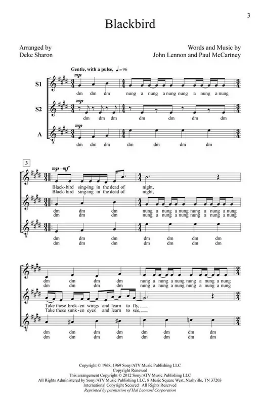 Blackbird (Arr. Deke Sharon) Frauenchor A cappella