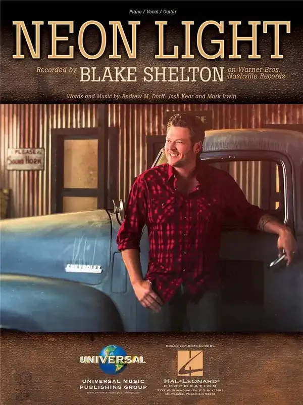 Blake Shelton Neon Light Gesang mit Klavier