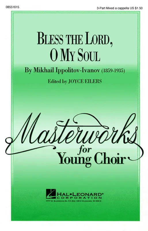Bless the Lord, O My Soul (Arr. Joyce Eilers) Männerchor mit Begleitung