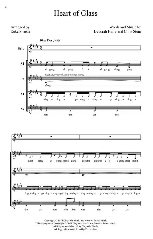 Blondie Heart Of Glass (Arr. Deke Sharon) Frauenchor mit Begleitung