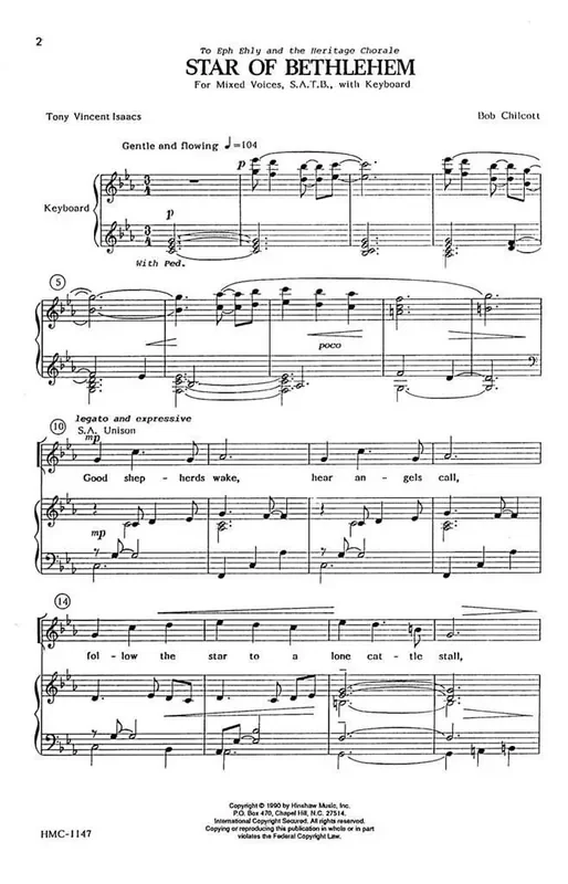 Bob Chilcott Star Of Bethlehem (Arr. Bob Chilcott) Gemischter Chor mit Klavier/Orgel