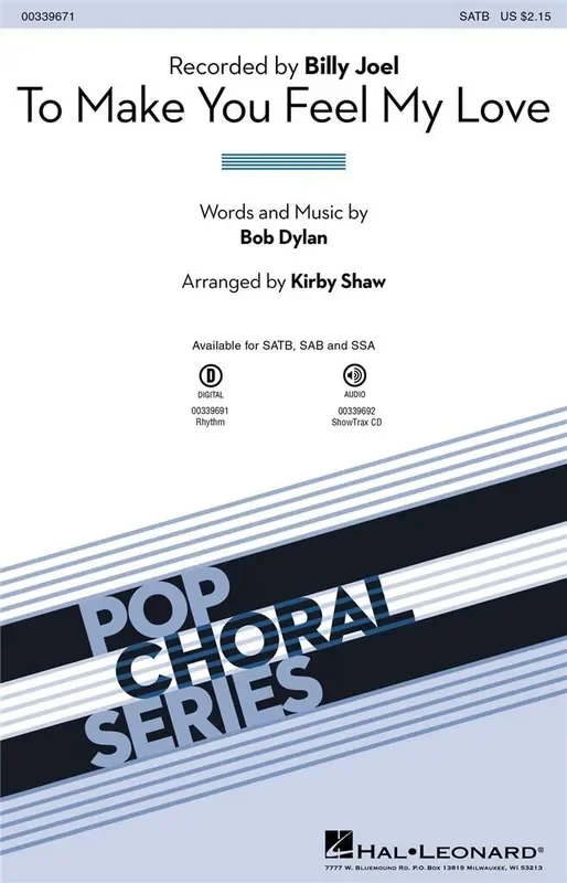 Bob Dylan To Make You Feel My Love (Arr. Kirby Shaw) Gemischter Chor mit Begleitung