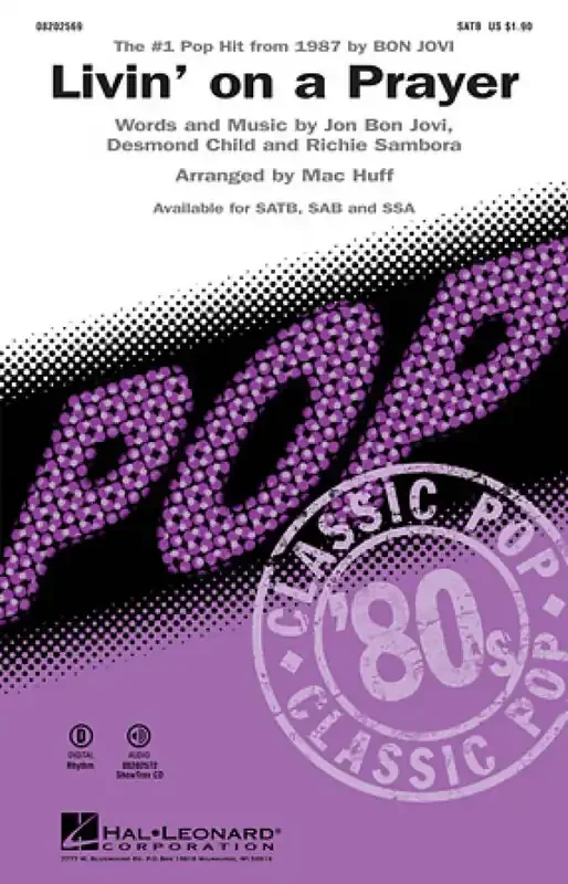 Bon Jovi Livin‘ on a Prayer (Arr. Mac Huff) Gemischter Chor mit Klavier/Orgel