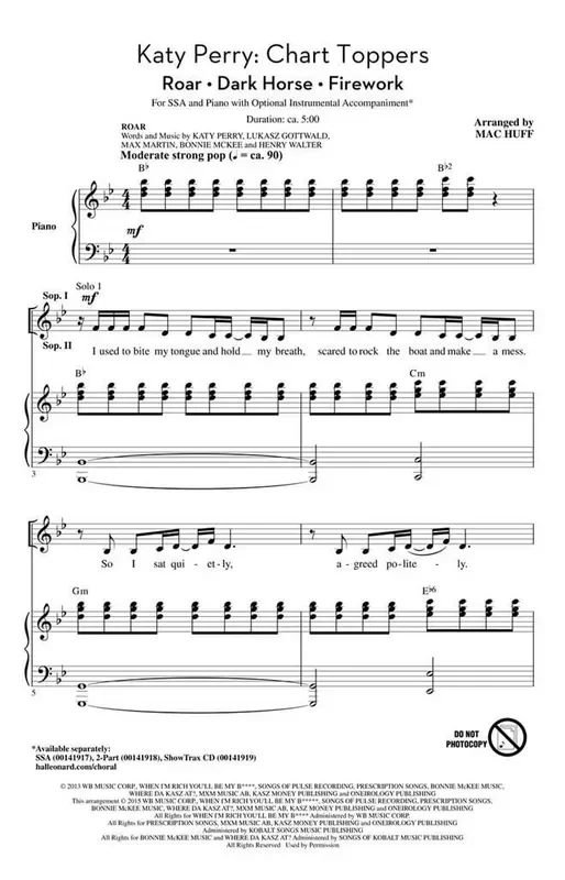 Bonnie McKee Katy Perry Chart Toppers (Arr. Mac Huff) Frauenchor mit Begleitung