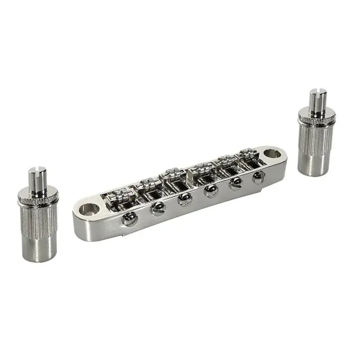 Boston bridge for e-guitar, roller bridge model, with studs, nickel