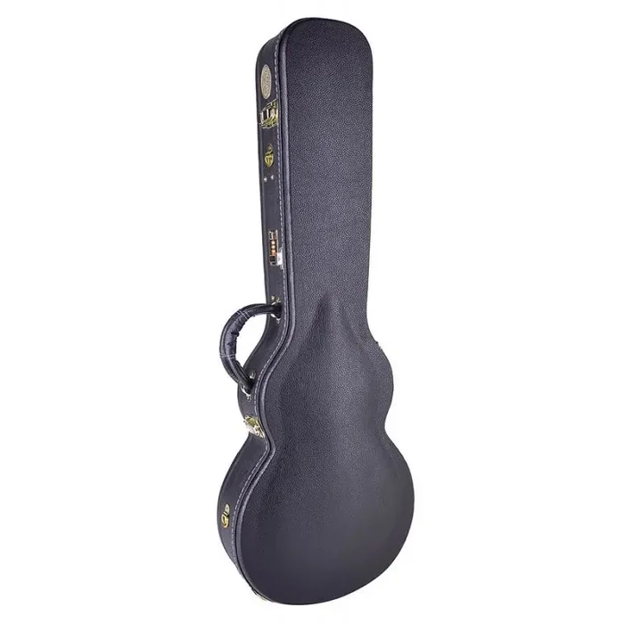 Boston Traditional Pro deluxe case for LP-model guitar, wood, arched, with lock and shoulder strap