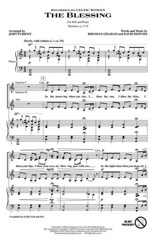 Brendan Graham The Blessing (Arr. John Purifoy) Frauenchor mit Klavier/Orgel