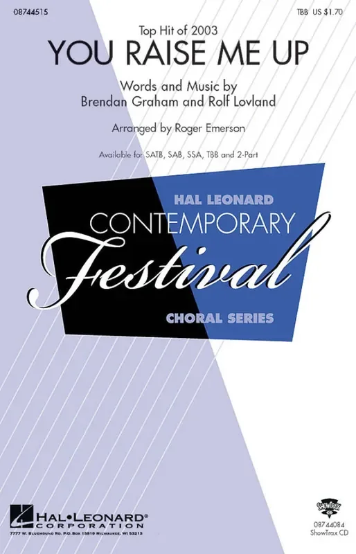 Brendan Graham You raise me up (Arr. Roger Emerson) Männerchor mit Begleitung
