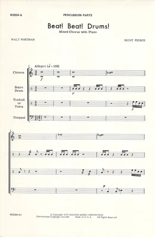 Brent Pierce Beat! Beat! Drums! Gemischter Chor mit Begleitung
