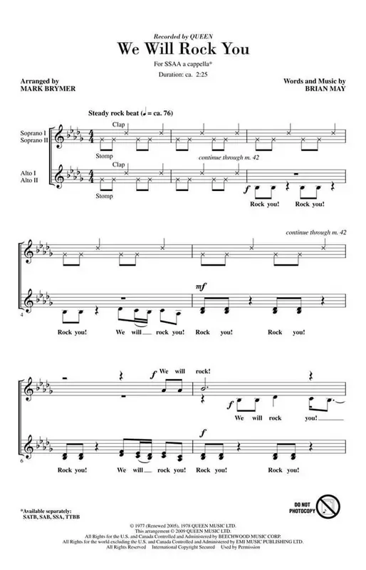 Brian May We Will Rock You Frauenchor mit Begleitung