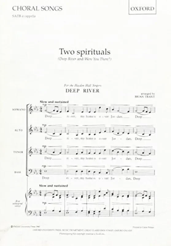 Brian Trant Two Spirituals Gemischter Chor mit Begleitung