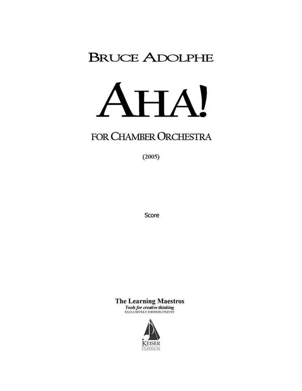 Bruce Adolphe Aha! Orchester