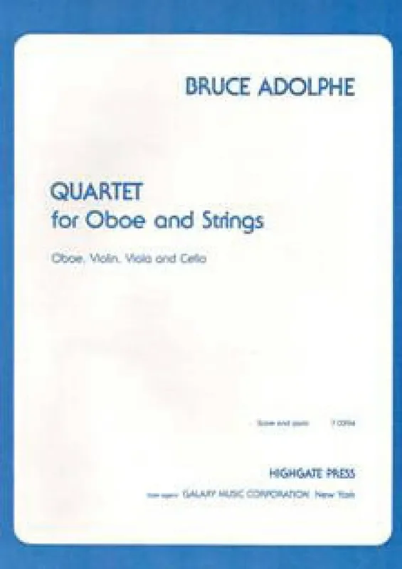 Bruce Adolphe Quartet for Oboe & Strings Streichtrio