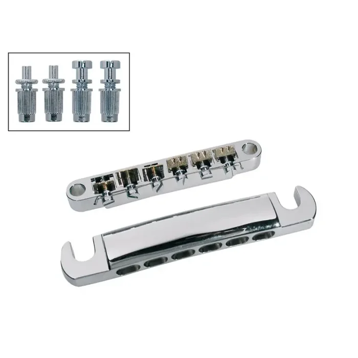 Brug and tailpiece set, 12-snarige, chroom, met studs