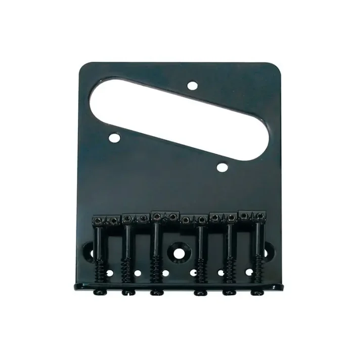 Brug-staartstuk, Tele, zwart, grooved saddles, flat plate