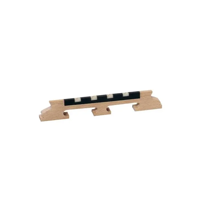 Brug voor banjo, esdoorn, ebben+galalith kam, voor tenor banjo, hoogte 1, 2″