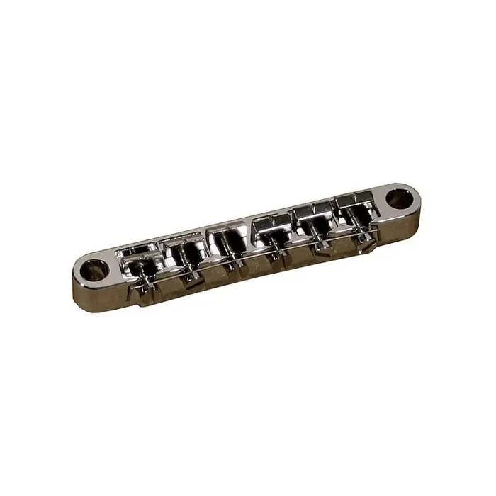 Brug voor e-gitaar, „tune‘o matic“, chroom, stud spacing 74,0mm, stud diam 6,0mm