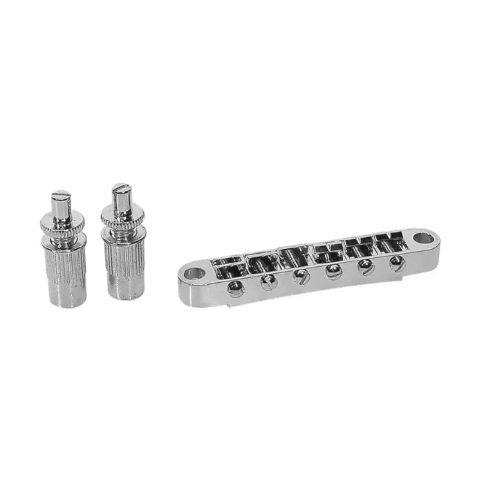 Brug voor e-gitaar, „tune‘o matic“, chroom, stud spacing 74,0mm, stud diam 6,5mm