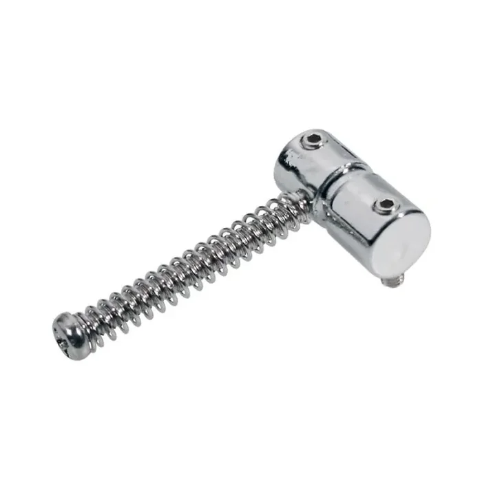 Brugzadel, metaal, chroom, Jazz/ P-Bass, p=19, inclusief veer en schroef, 4-pack