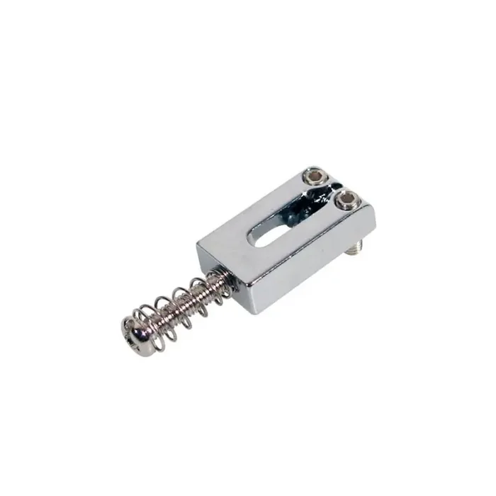 Brugzadel, metaal, chroom,Strat, p=10,5, inclusief veer en schroef, 6-pack type3