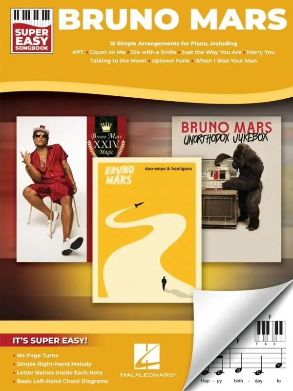 Bruno Mars Bruno Mars – Super Easy Songbook Klavier Solo