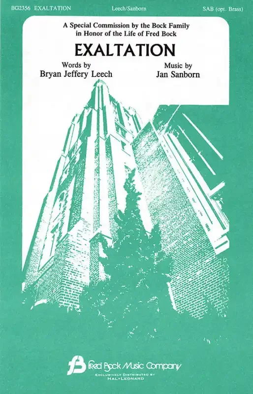Bryan Jeffery Leech Exaltation Gemischter Chor mit Begleitung