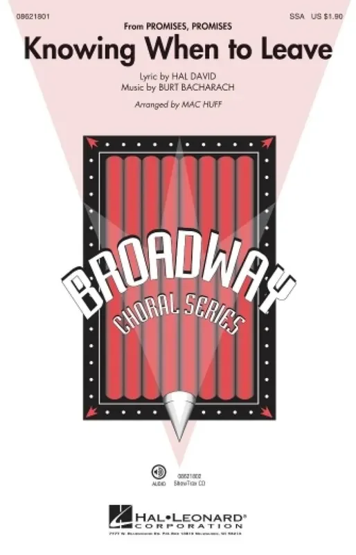 Burt Bacharach Knowing When to Leave (Arr. Mac Huff) Frauenchor mit Begleitung