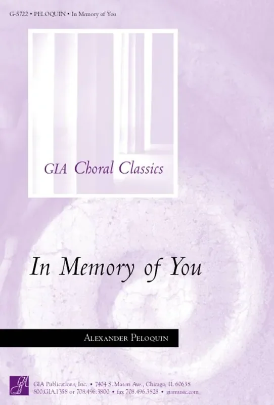 C. Alexander Peloquin In Memory of You Gemischter Chor mit Klavier/Orgel