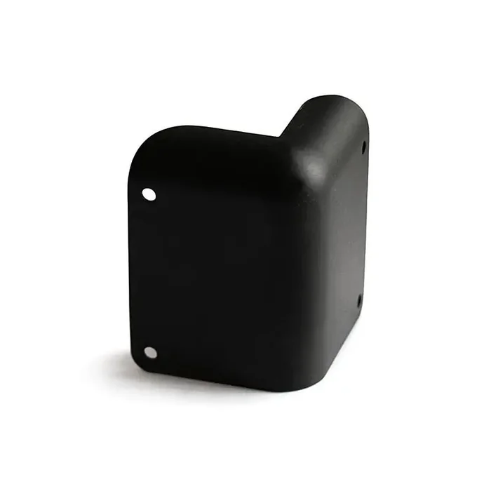 Cabinet corner w/ cutaway 2 leg, long, black