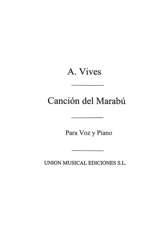 Cancion De Marabu De Dona Francisquita Gesang mit Klavier