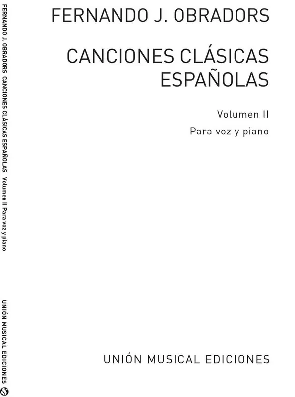 Canciones Clasicas Espanolas Volume 2 Gesang mit Klavier