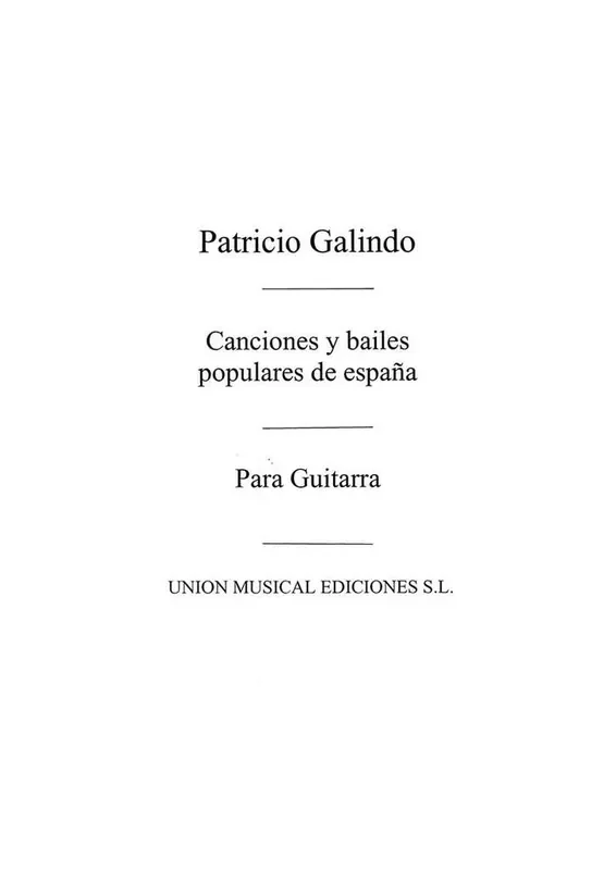 Canciones Y Bailes Populares De Espana Guitar Gitarre Solo
