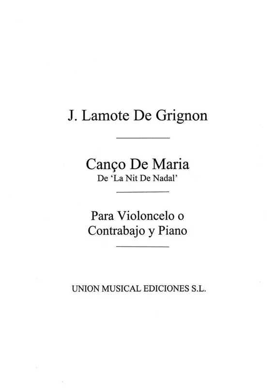 Canco De Maria Cello mit Begleitung