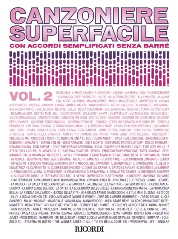 Canzoniere Superfacile Vol. 2 Melodie, Text, Akkorde