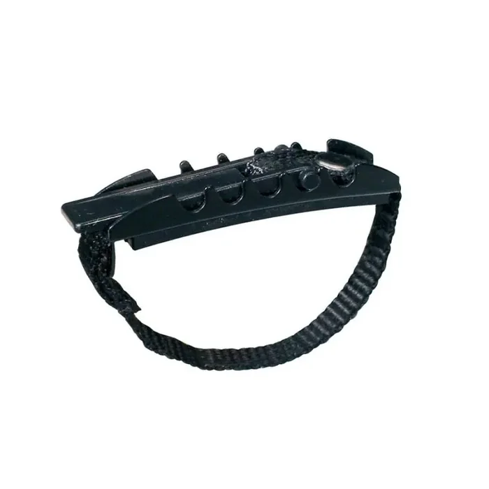 Capo voor akoestische/elektrische gitaar, gewelfd, zwart, met verstelbaar riempje