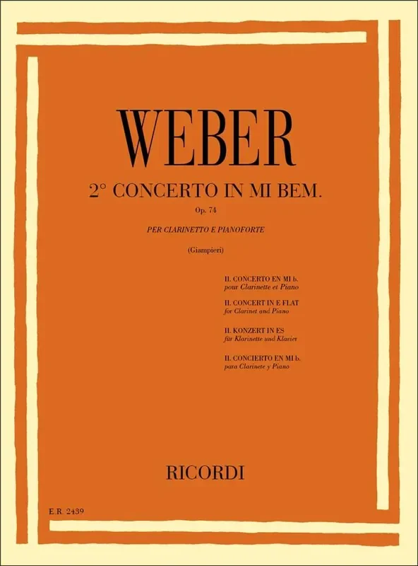 Carl Maria von Weber Concerto N. 2 In Mi Bem. Op. 74 Klarinette mit Begleitung