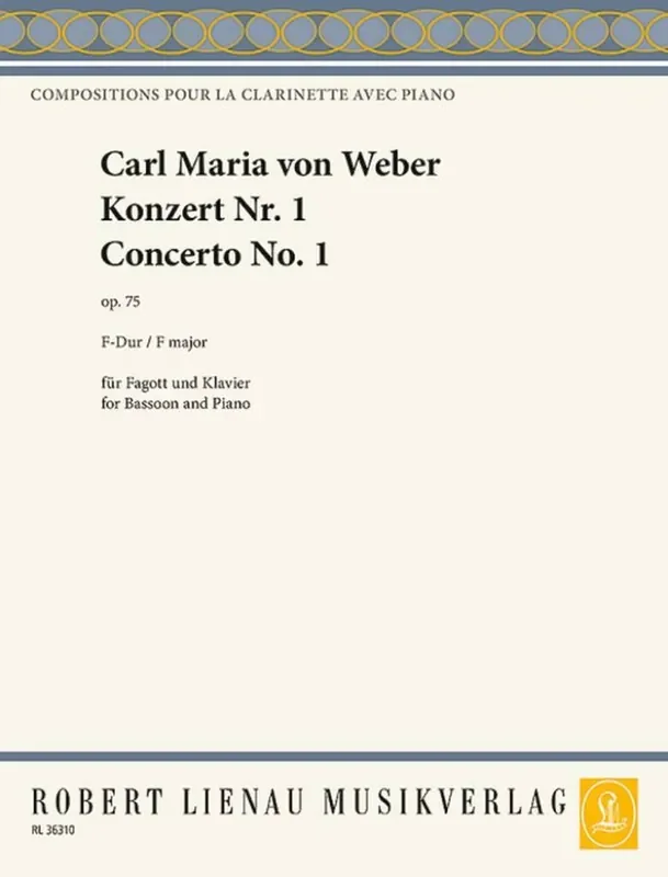 Carl Maria von Weber Konzert op. 75 Fagott mit Begleitung