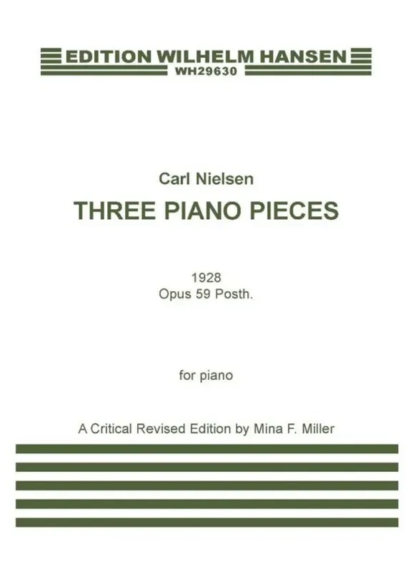 Carl Nielsen Three Piano Pieces Op.59 (Arr. Mina F. Miller) Klavier Solo