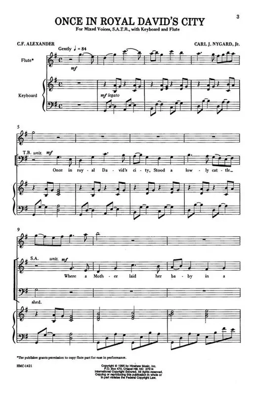 Carl Nygard Once In Royal David‘s City (Arr. Carl Nygard) Gemischter Chor mit Begleitung