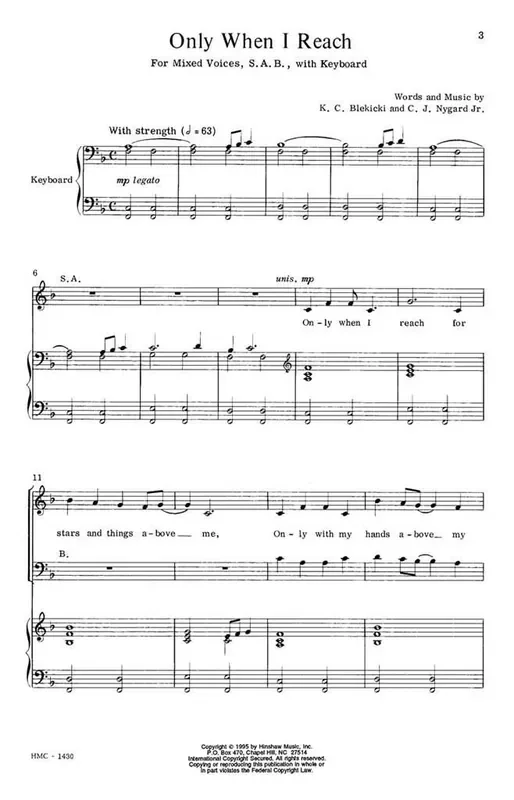 Carl Nygard Only When I Reach (Arr. Carl Nygard) Gemischter Chor mit Klavier/Orgel