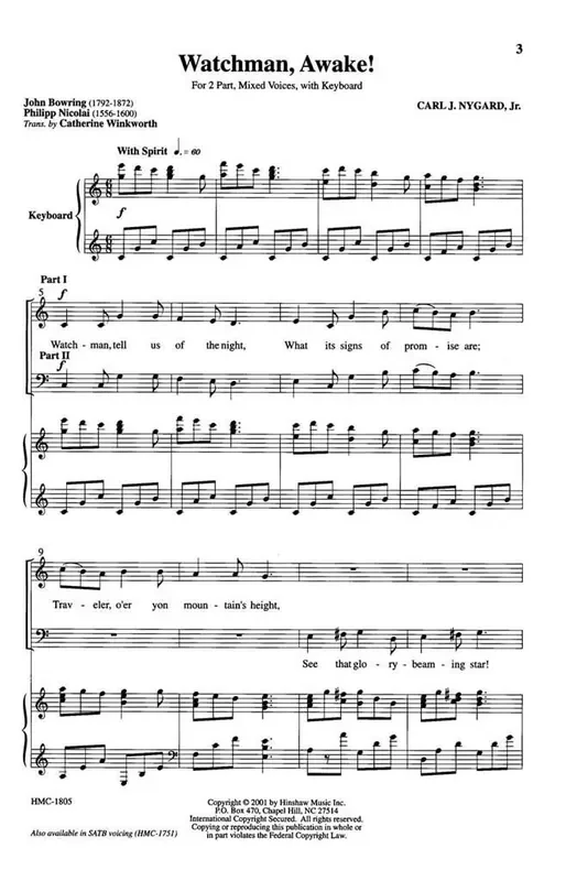 Carl Nygard Watchman, Awake! (Arr. Carl Nygard) Frauenchor mit Klavier/Orgel