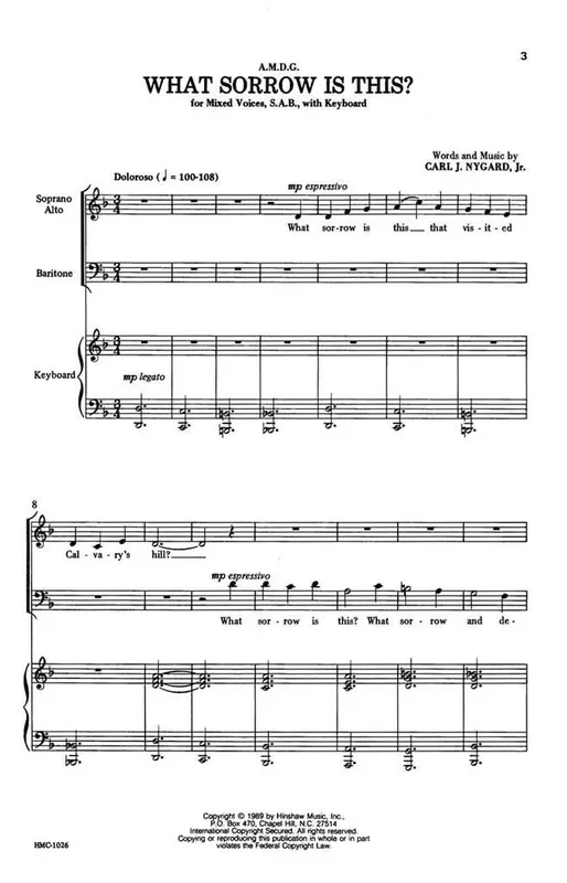 Carl Nygard What Sorrow Is This? (Arr. Carl Nygard) Gemischter Chor mit Klavier/Orgel