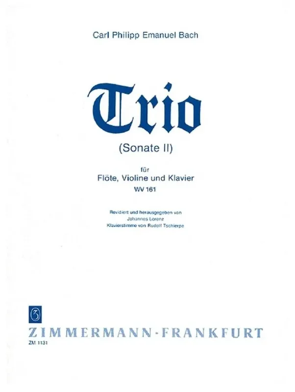 Carl Philipp Emanuel Bach Trio (Sonate II) Wq 161 (Arr. Johannes Lorenz) Kammerensemble