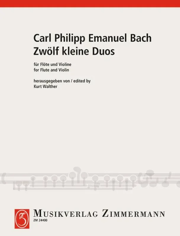 Carl Philipp Emanuel Bach Zwölf kleine Duos Flöte mit Begleitung