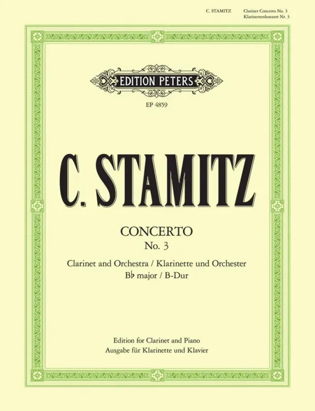 Carl Stamitz Klarinettenkonzert Nr.3 – Clarinet Concerto no. 3 Klarinette mit Begleitung