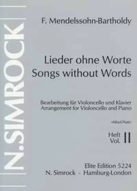 Carlo Alfredo Piatti Songs without Words op. 38-53 Band 2 Cello mit Begleitung