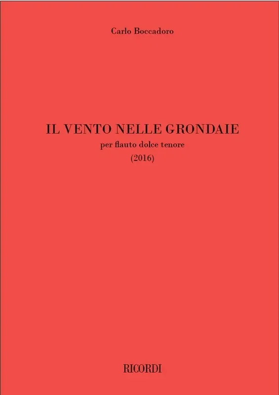 Carlo Boccadoro Il vento nelle grondaie Tenorblockflöte